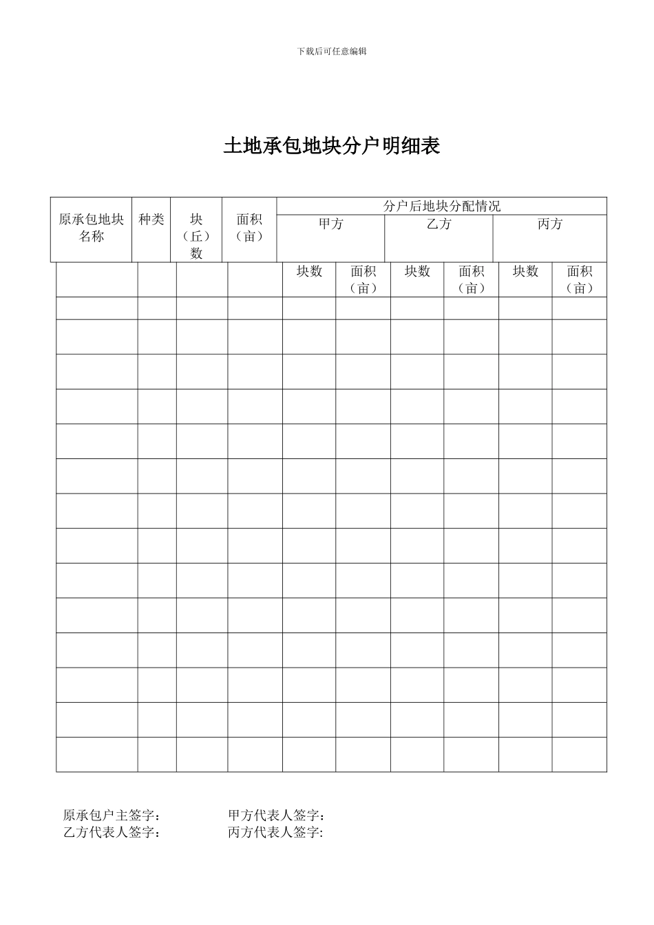 农村土地承包经营权分户协议书(3户)_第2页