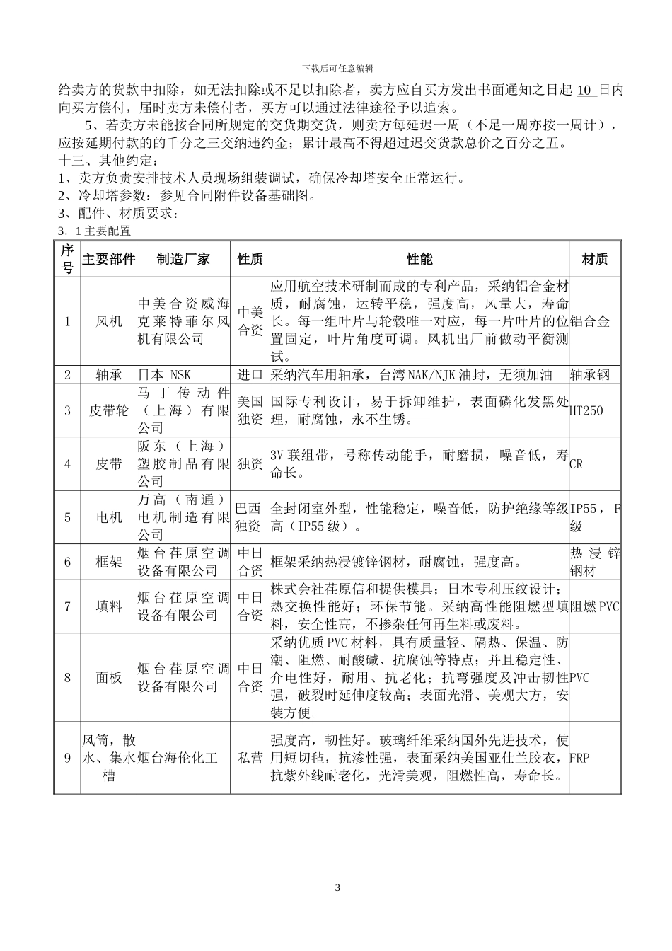 冷却塔买卖合同-荏原_第3页