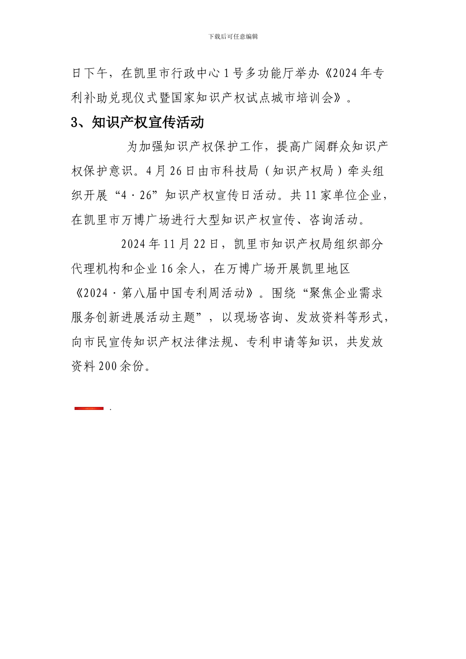 凯里市2024年知识产权工作量化总结_第3页