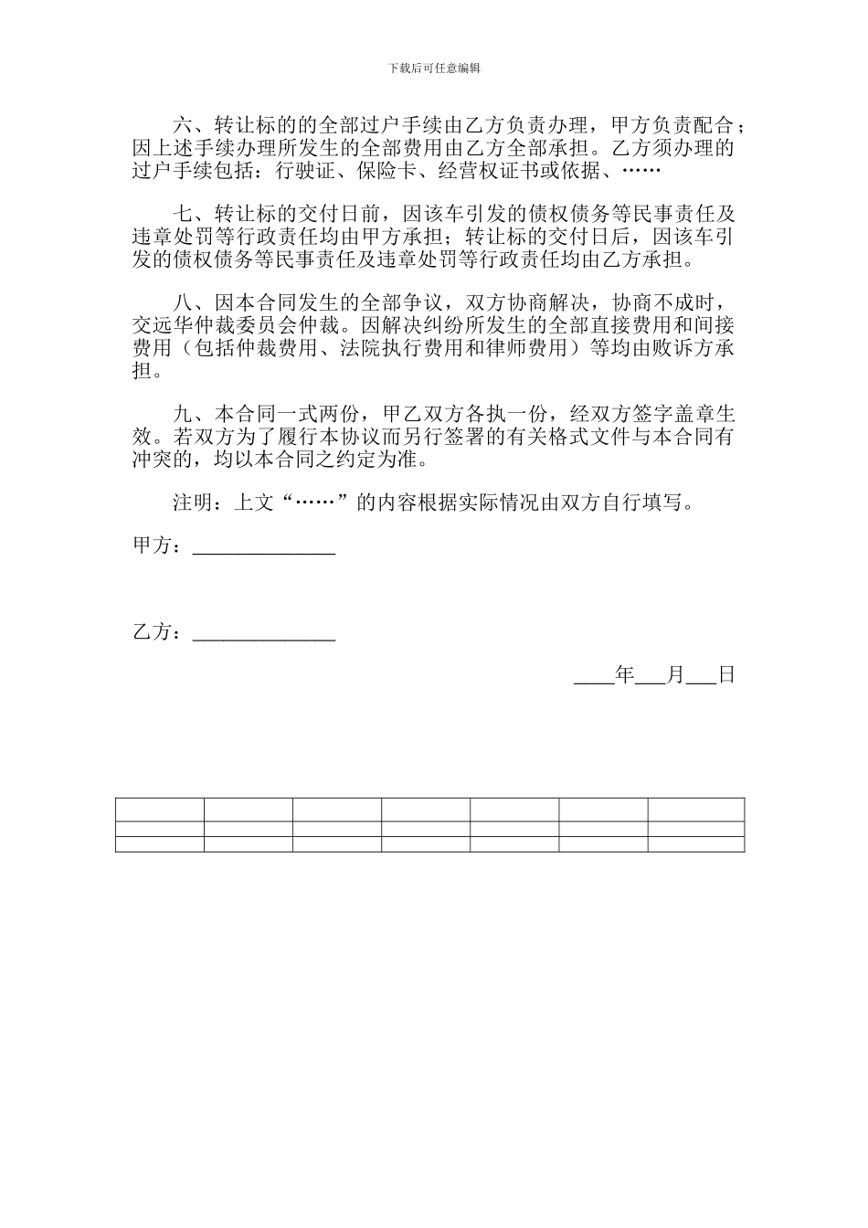 出租车经营权转让合同协议_第2页