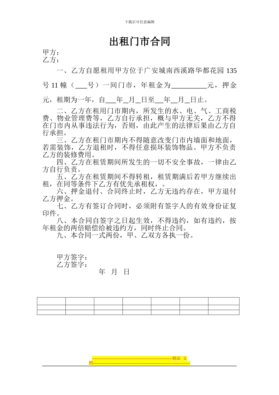 出租门市合同_第1页