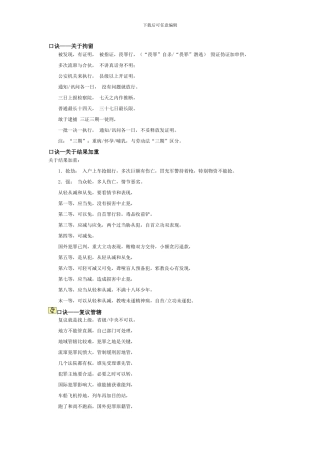 刑法刑诉合同法复习口诀