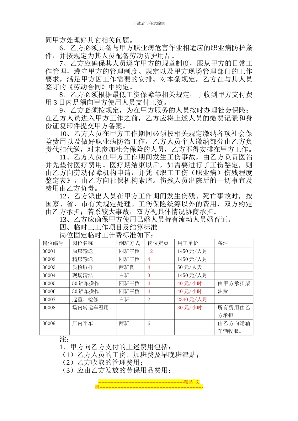 劳务用工协议书_第2页