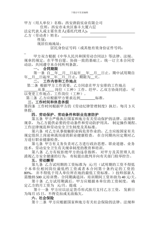 劳动合同(技师部)