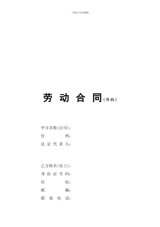 劳动合同(导购)