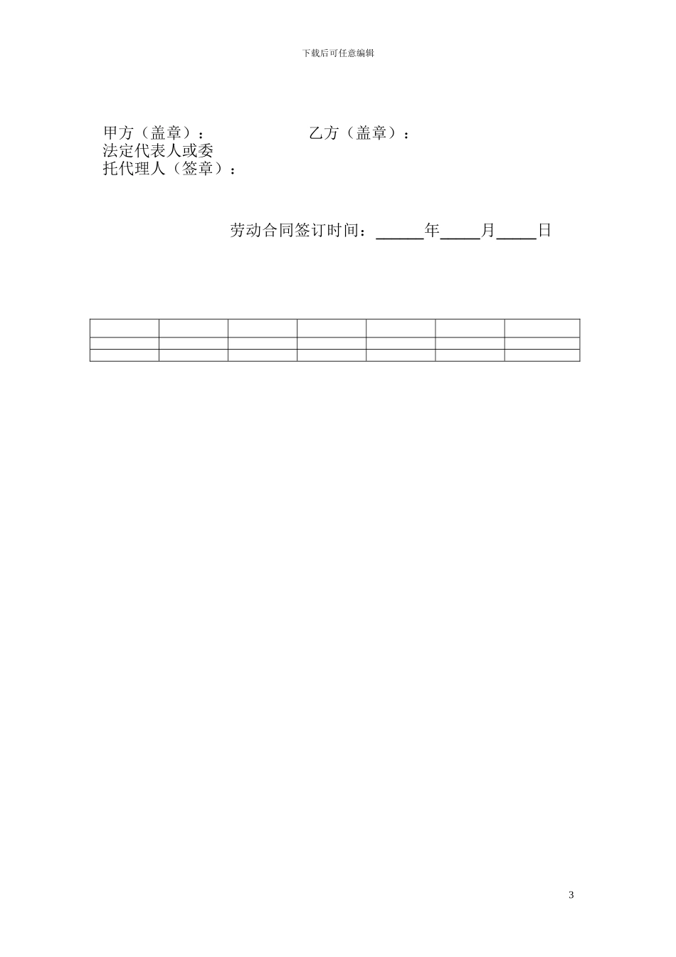 劳动合同书(店面)_第3页