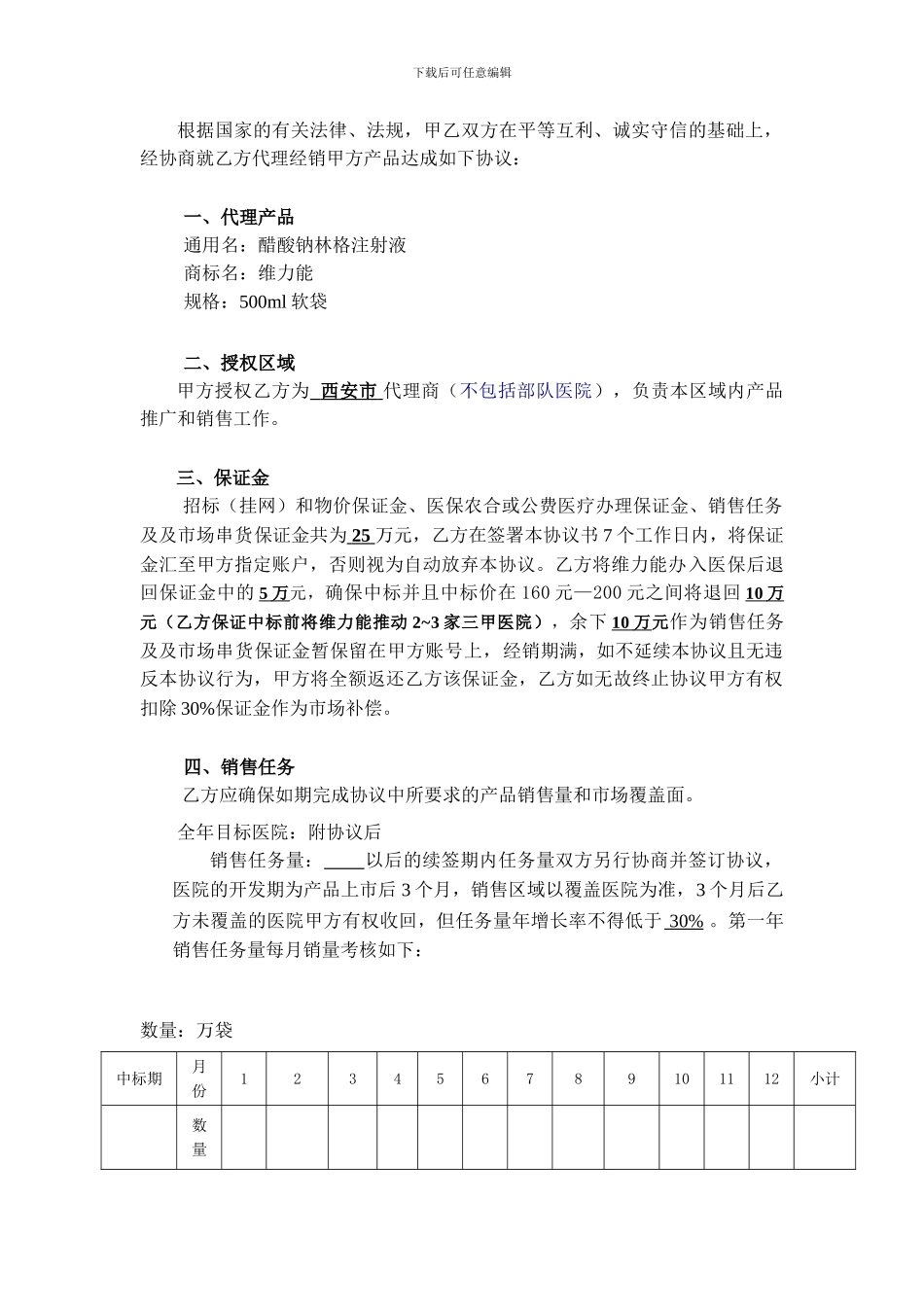 医药行业-协议-药品区域销售代理协议-范本_第2页