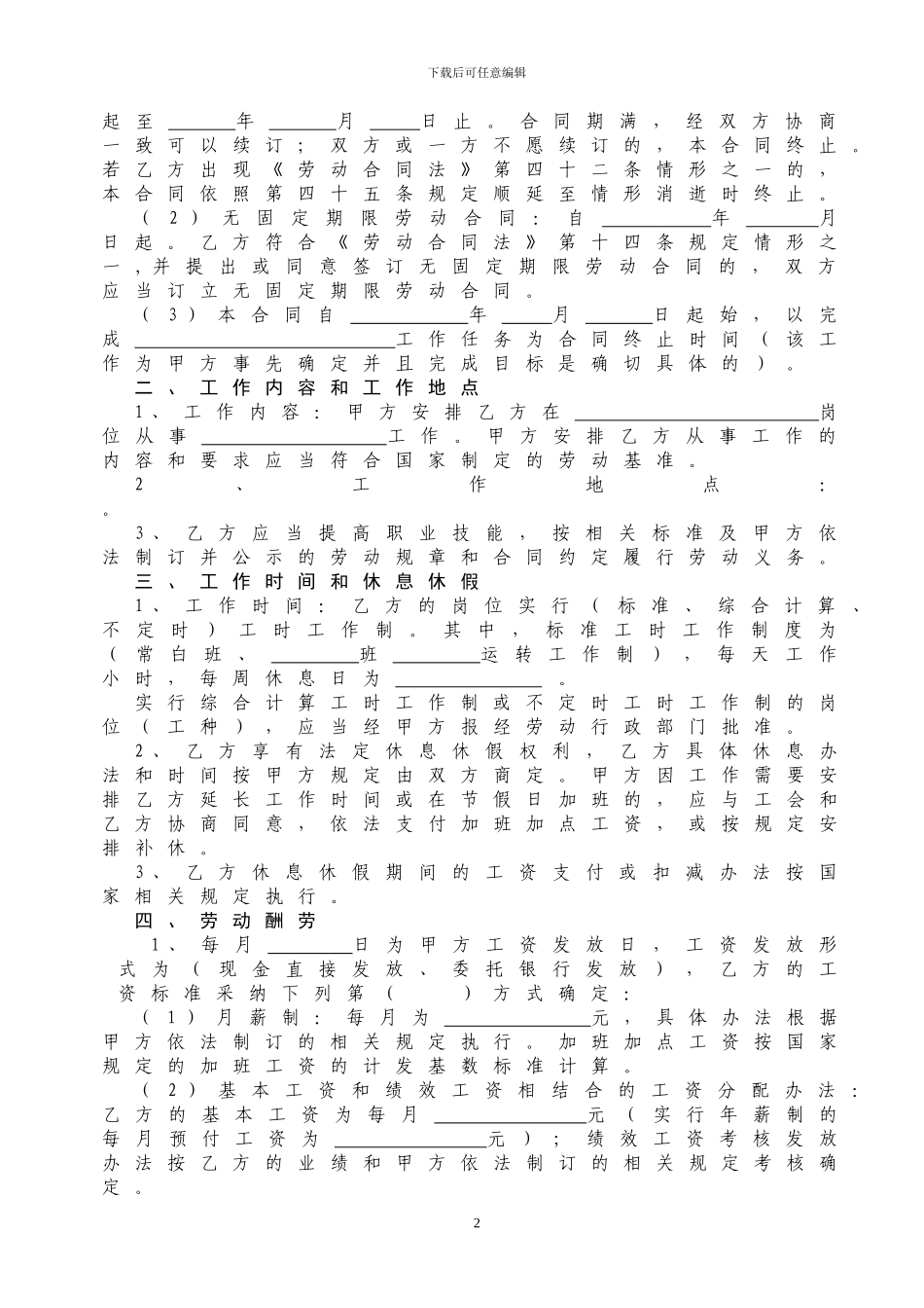 南京德智盈软件开发有限公司劳动合同书_第2页