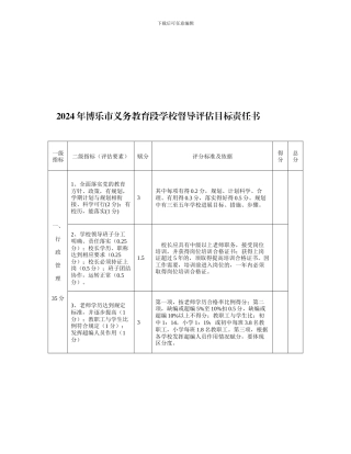 博乐市义务教育段学校督导评估目标责任书