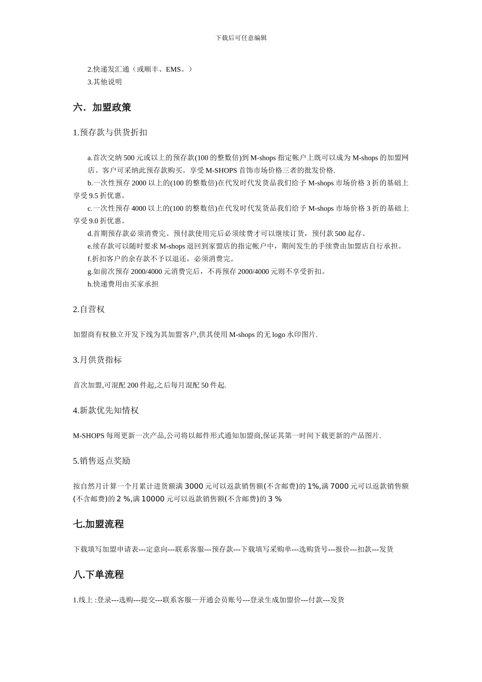 卡卡饰品批发网网店加盟协议_第2页