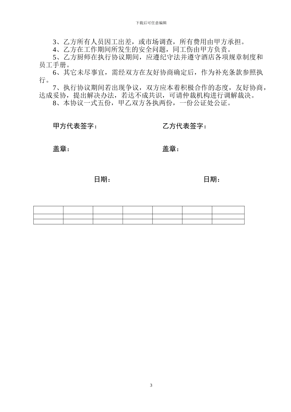 厨房责任承包协议书_第3页