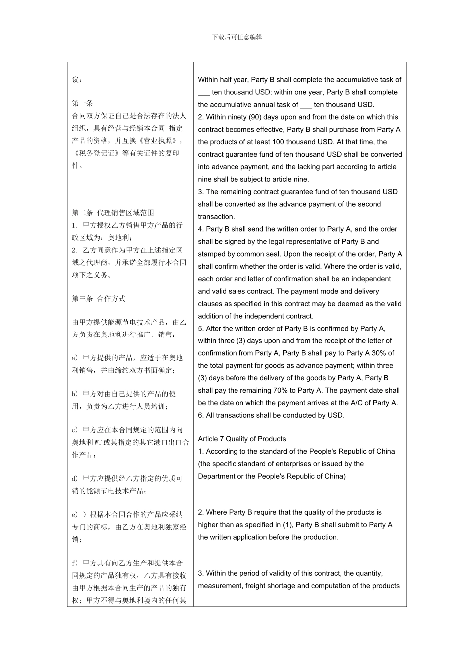 合作合同中英文对照版_第3页