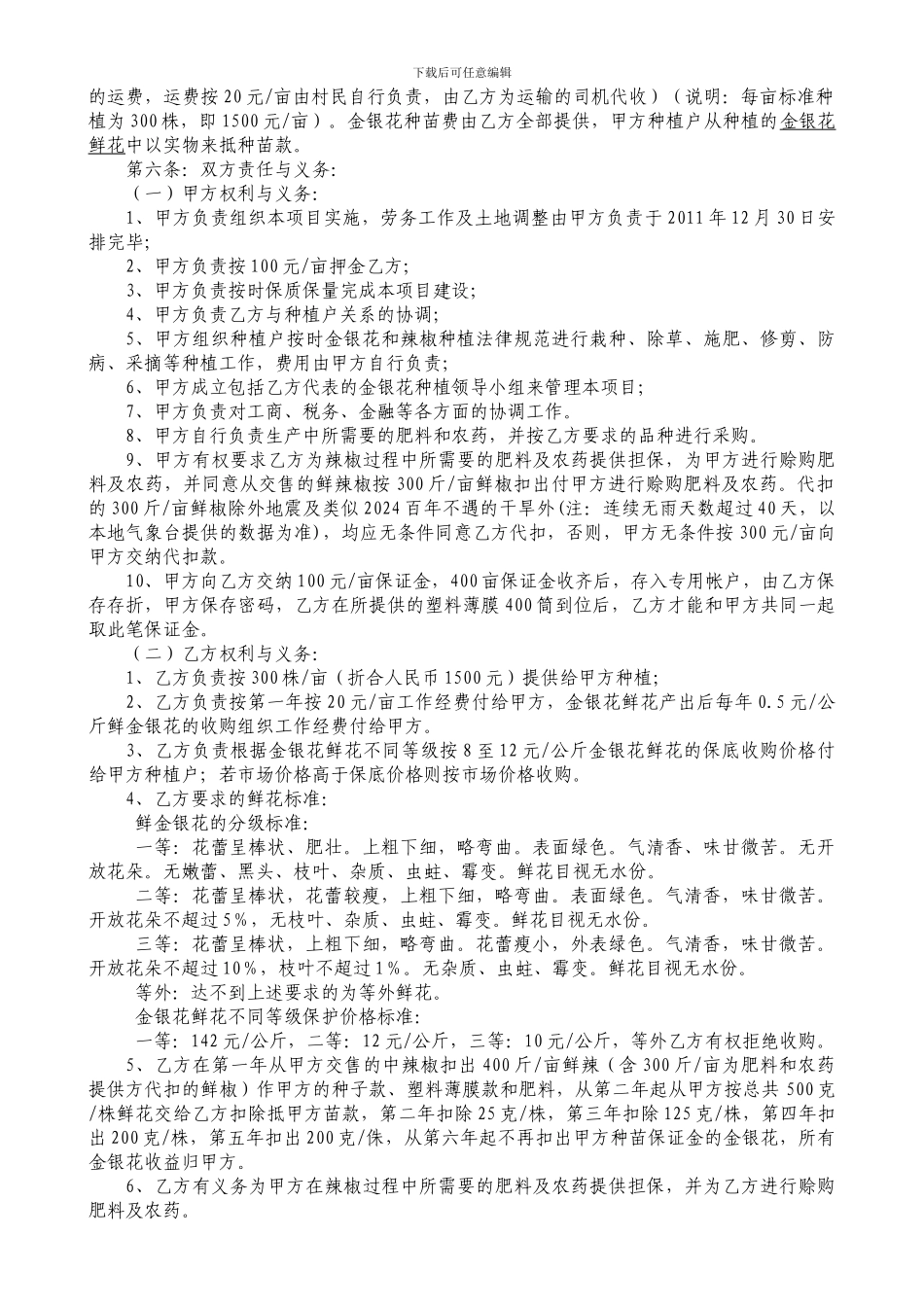 合作社与农户金银花合作协议书专用_第3页