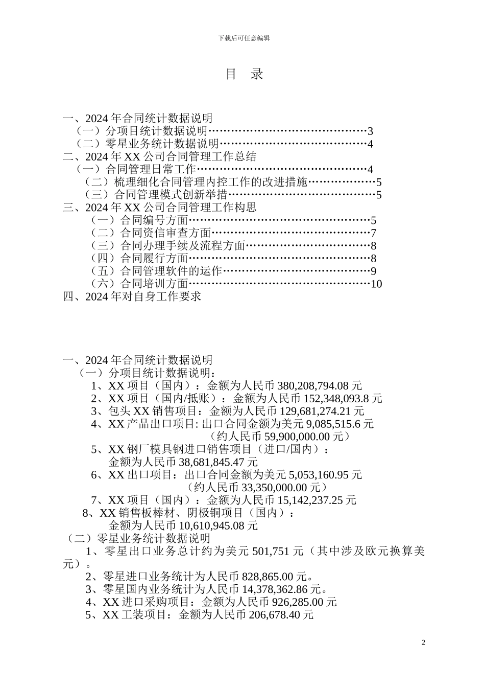 合同管理员2024年工作总结及计划_第2页