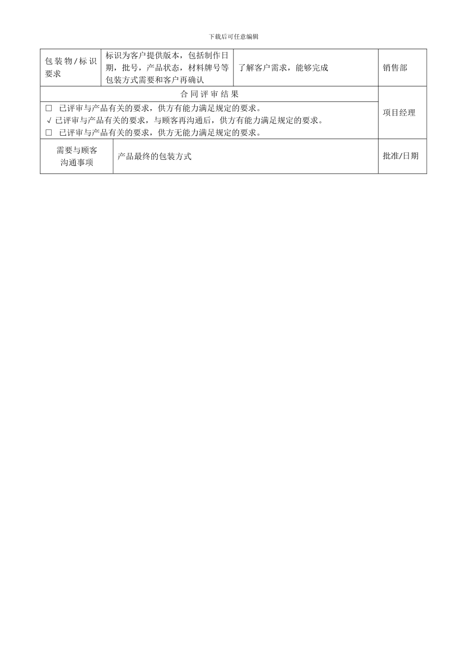 合同评审记录--产品制造可行性调查报告_第2页