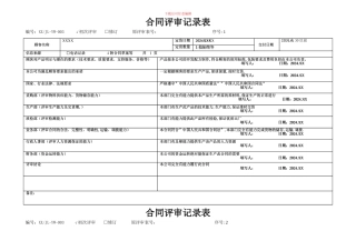 合同评审记录表