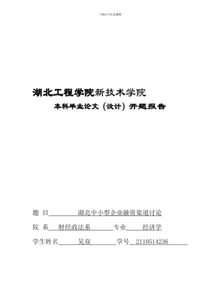 吴双开题报告
