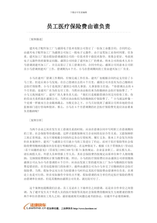 员工医疗保险费由谁负责
