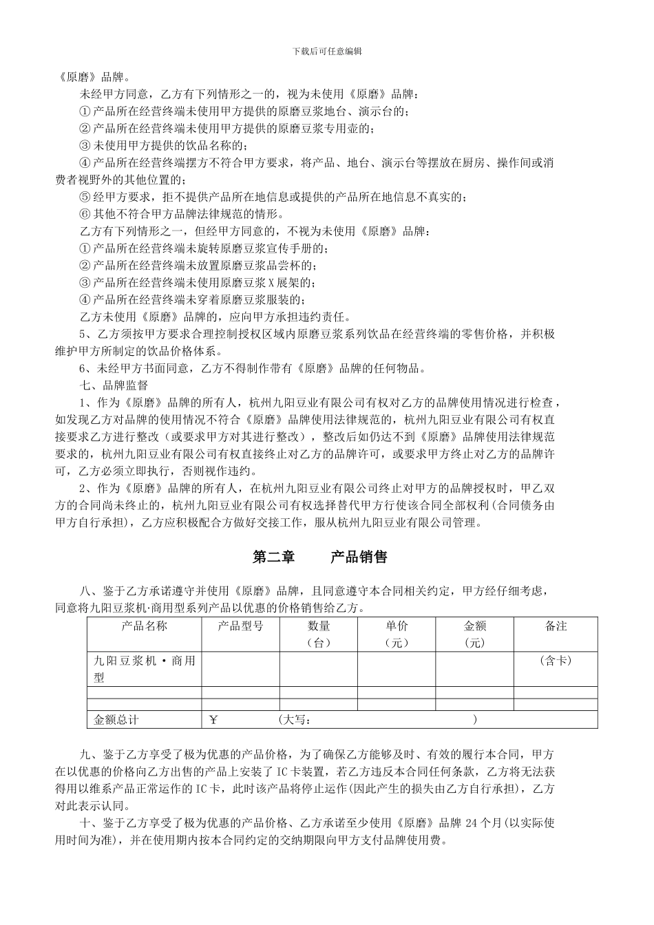 品牌授权暨产品销售合同_第2页