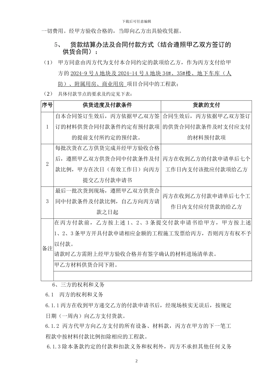 商业楼材料采购三方合同-给水_第3页