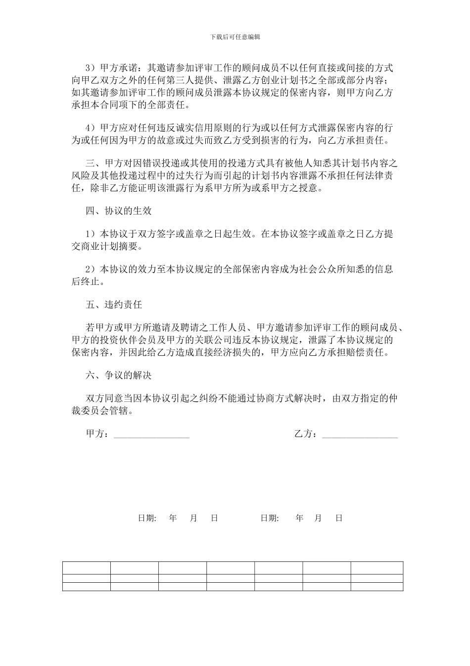 商业计划保密协议_第2页