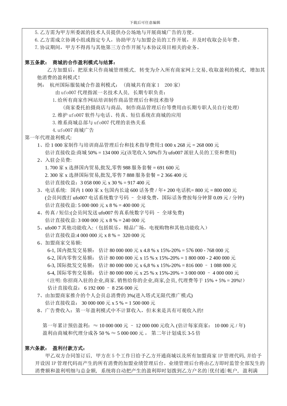 商城合作合同–范本_第3页