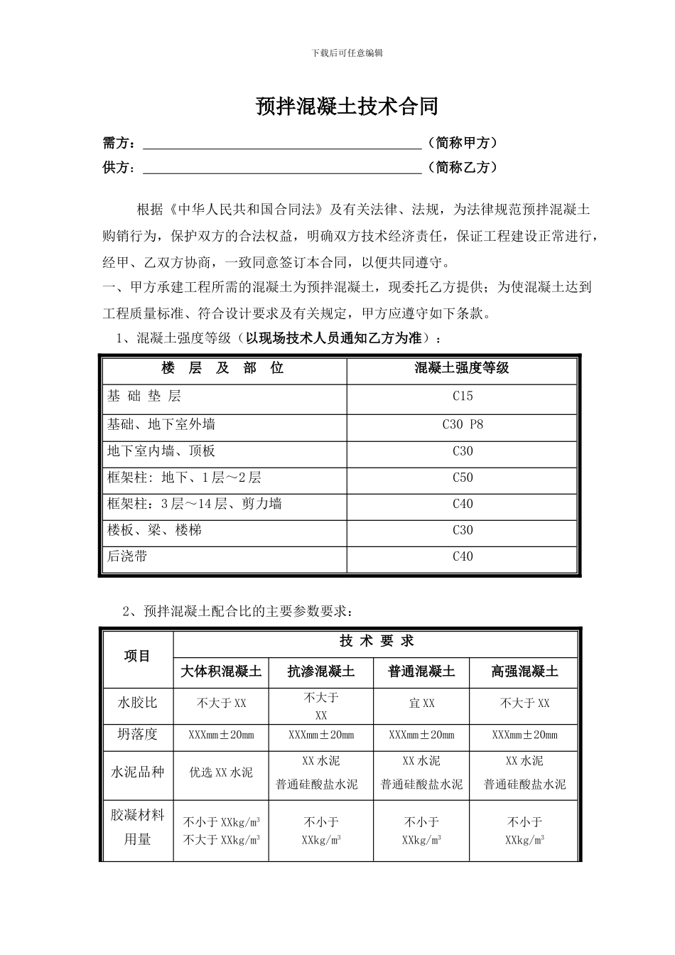 商砼技术合同模板范例_第3页