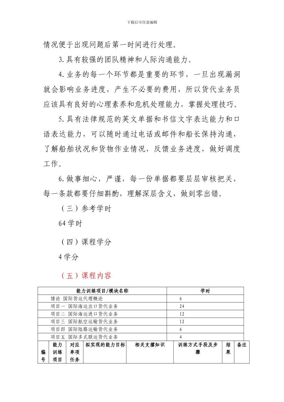 国际货运代理课程标准_第3页
