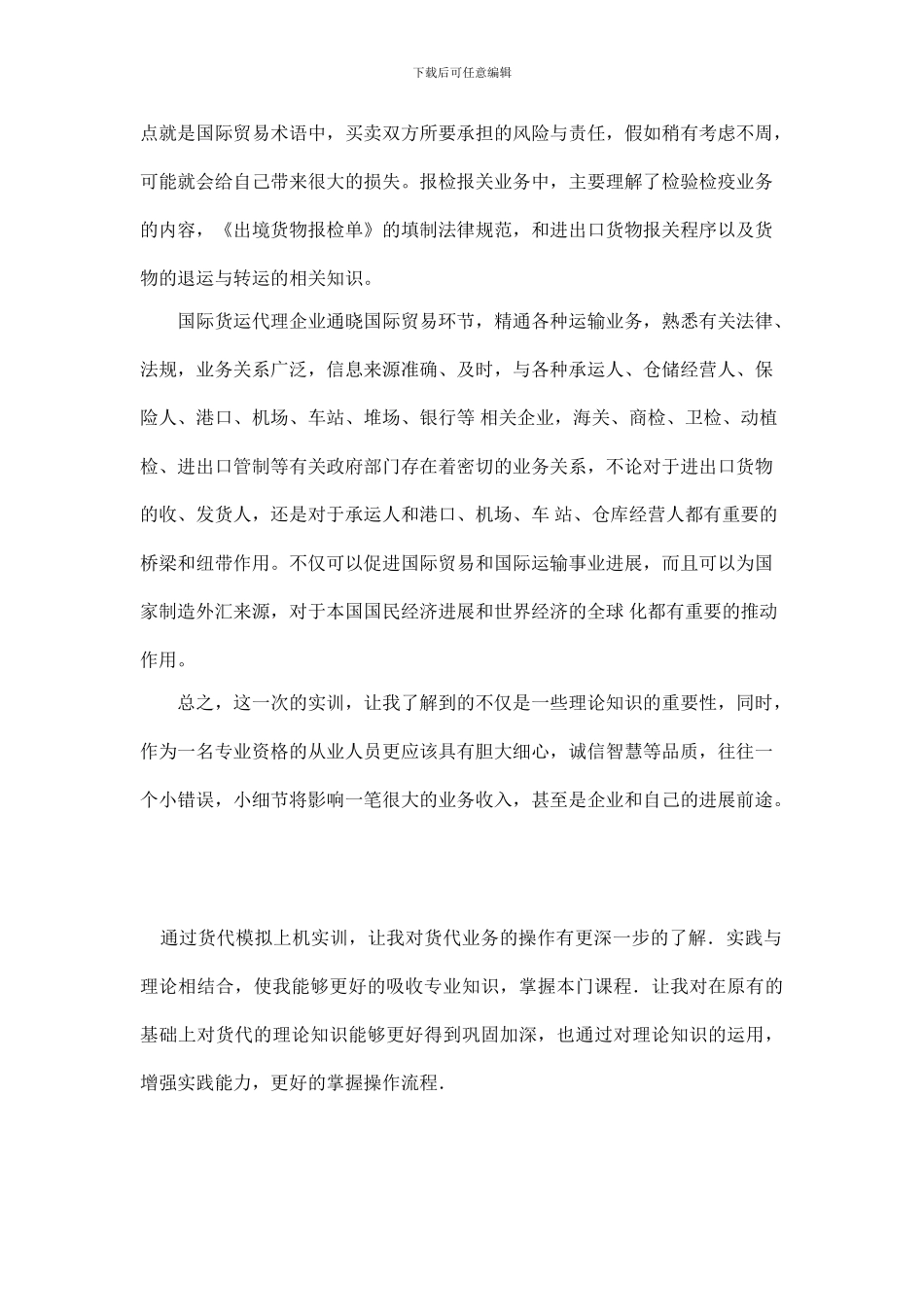 国际货运代理软件实习心得_第2页