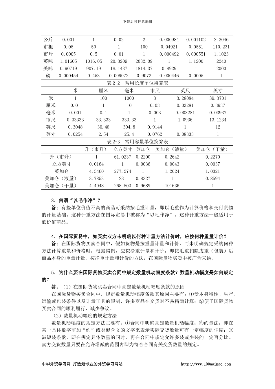 国际贸易实务课后答案详解-第二章--商品的数量_第2页