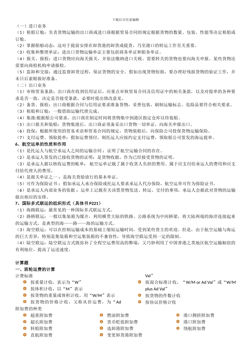 国际运输与物流期末复习_第3页