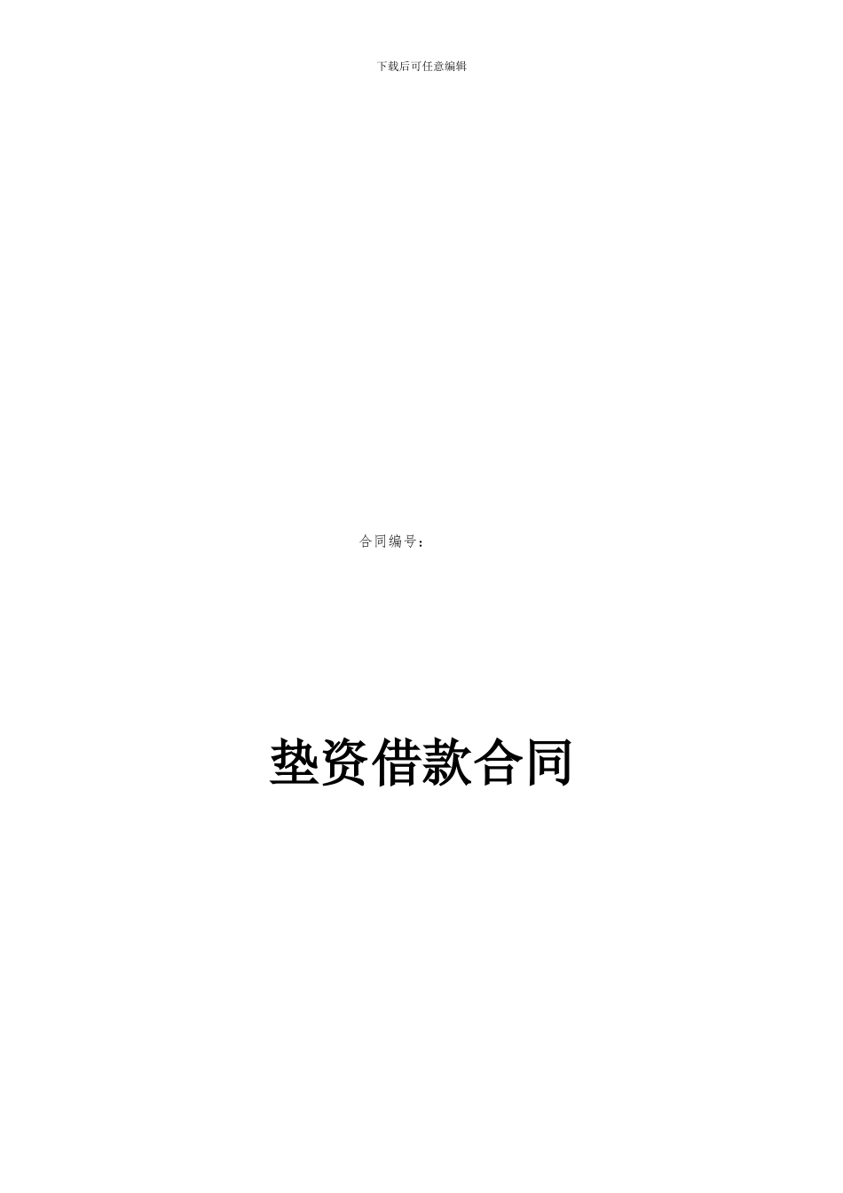 垫资借款合同范文_第1页