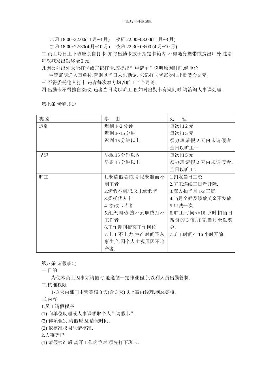 外企来料加工电子厂-人事管理规则_第2页