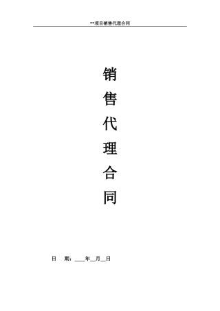 大包标准销售代理合同