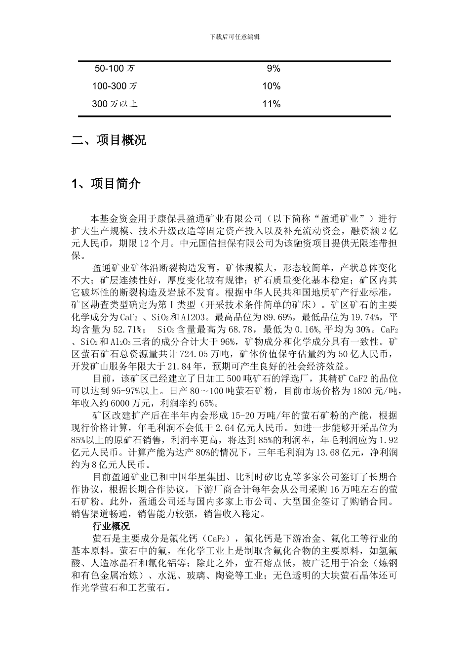 天业锦虹确定预期收益型信托计划投资类FOT基金合同_第3页
