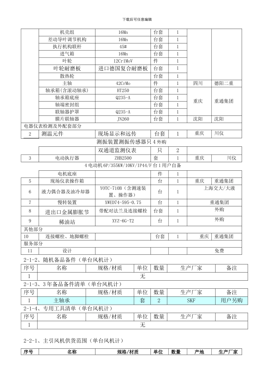 天管球团风机技术协议_第3页