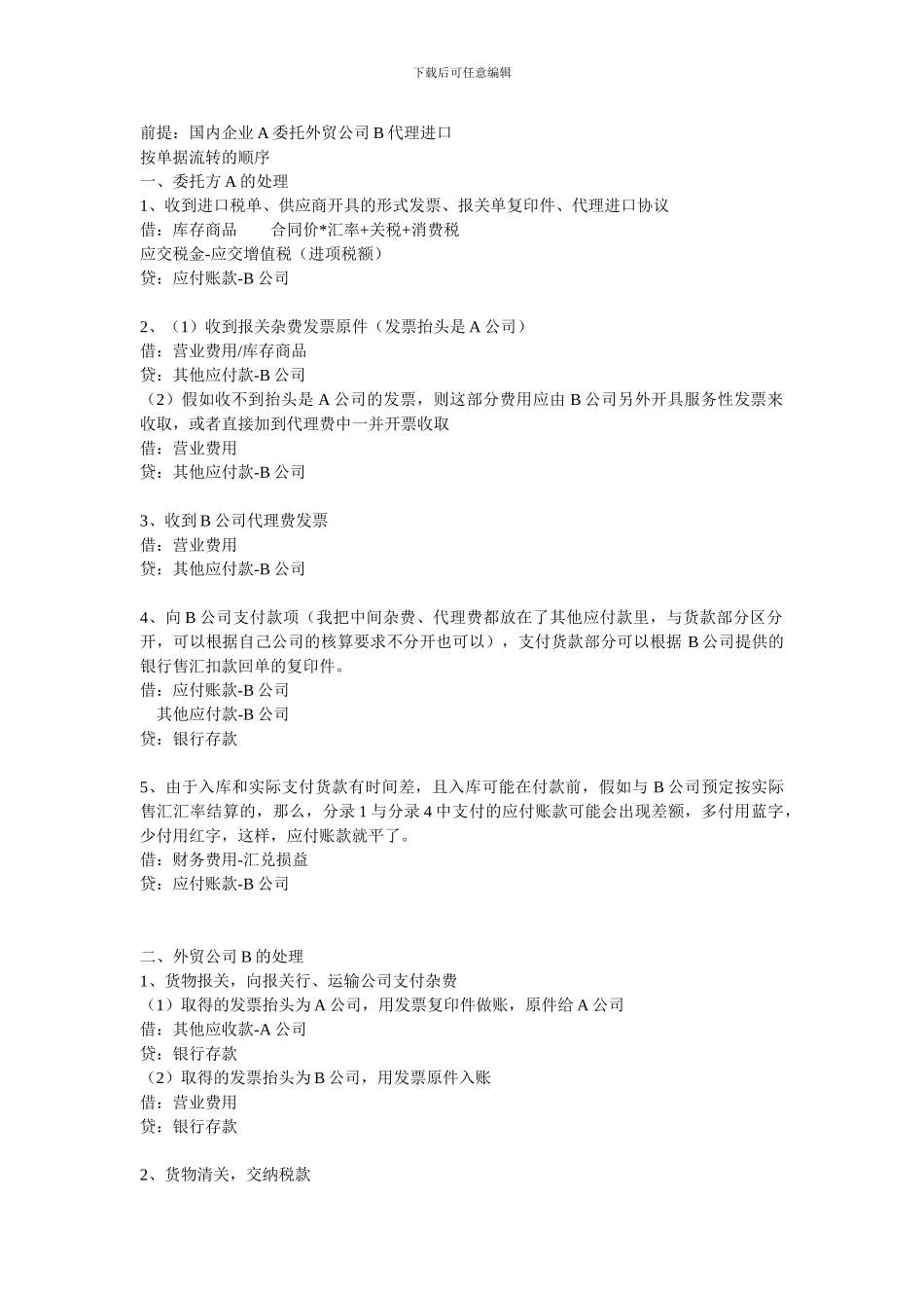 委托代理进口的账务处理流程_第1页