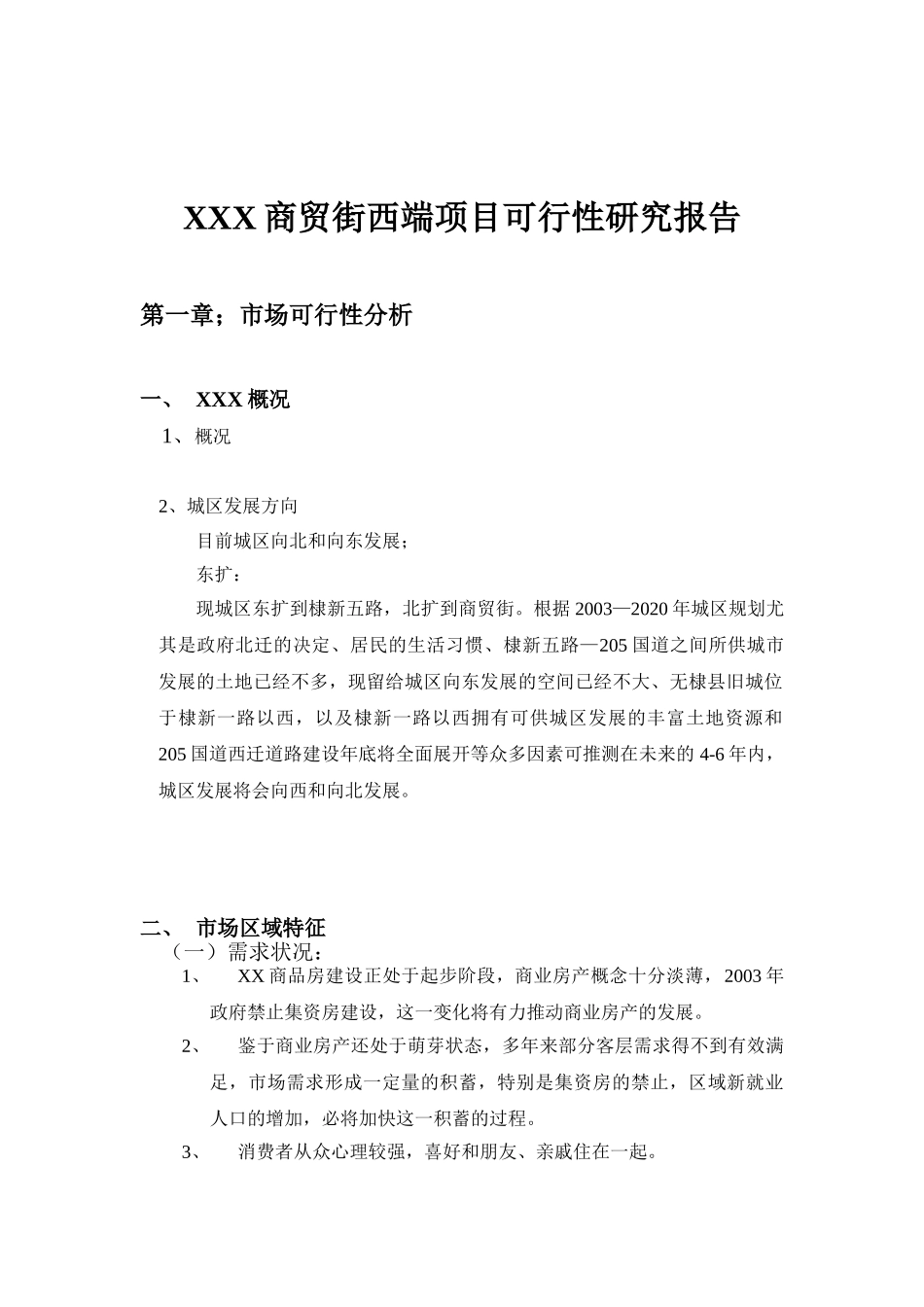 XXX商贸街西端项目可行性研究报告_第2页