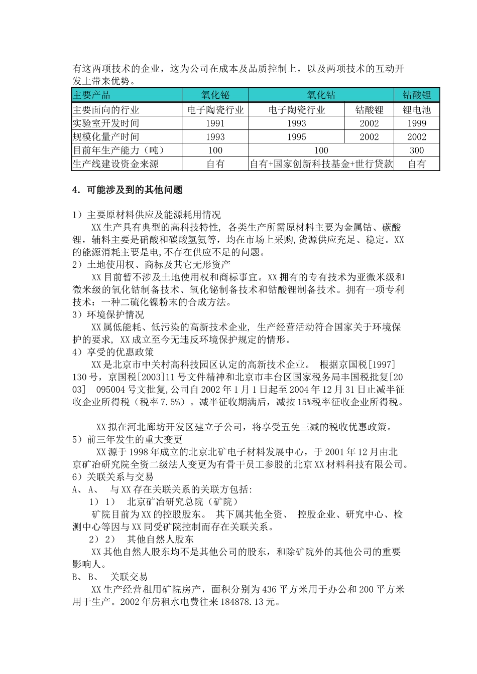 XX材料科技有限公司商业计划书_第3页
