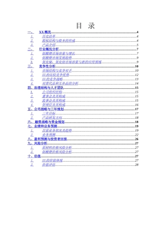 XX材料科技有限公司商业计划书