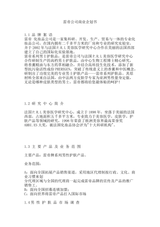 XX公司商业企划书
