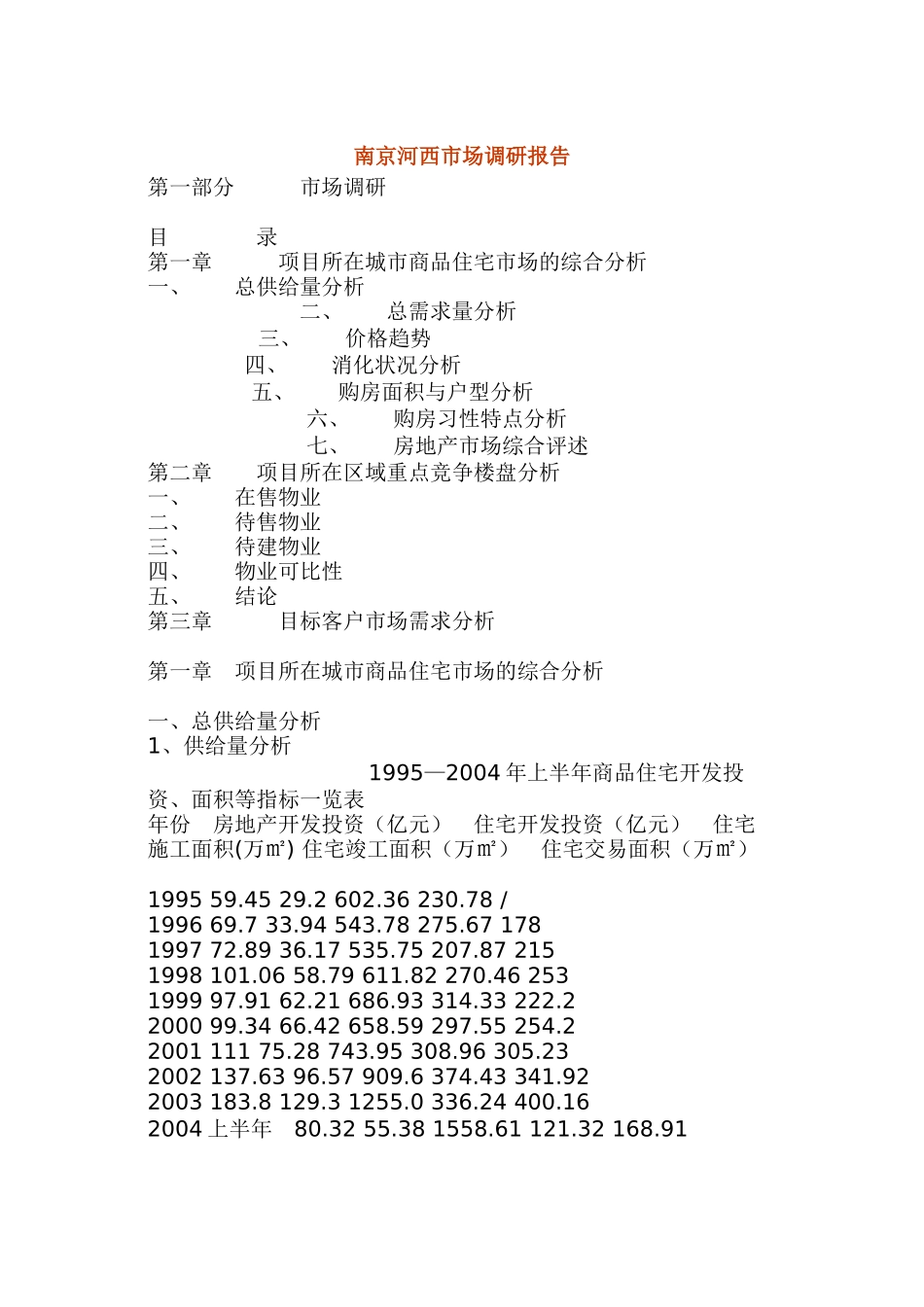 XX河西市场调研报告_第1页