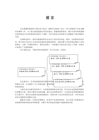 XX集团制药公司ERP方案分报告