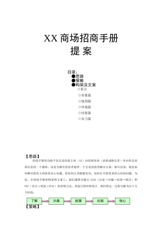 XX商场招商手册