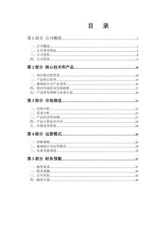 北京康福瑞融资商业计划书