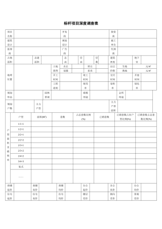 标杆项目深度调查表
