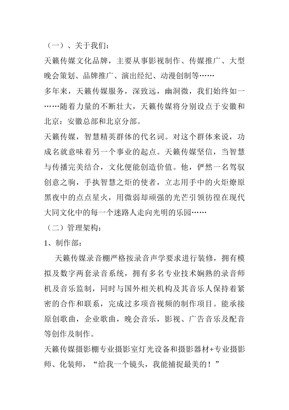 传媒文化发展有限公司项目书_第3页