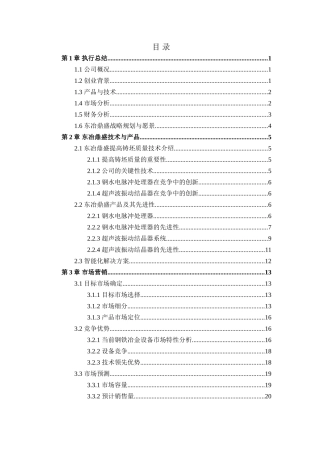 东冶鼎盛科技有限责任公司创业计划书