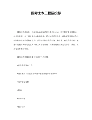 国际土木工程招投标