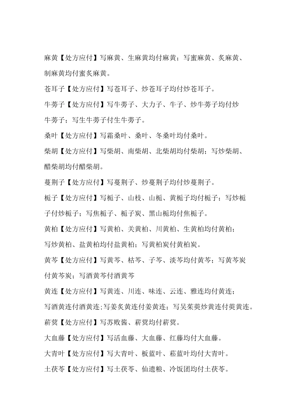 中药处方应付汇总_第1页